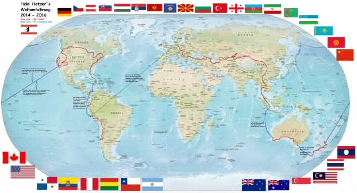 Weltkarte, erstellt von Hagen Jensen